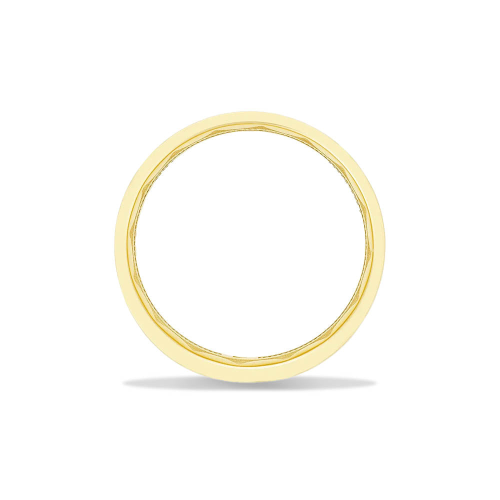 Tacori Bezel Set Diamond Wedding Band in Satin Yellow Gold Finish