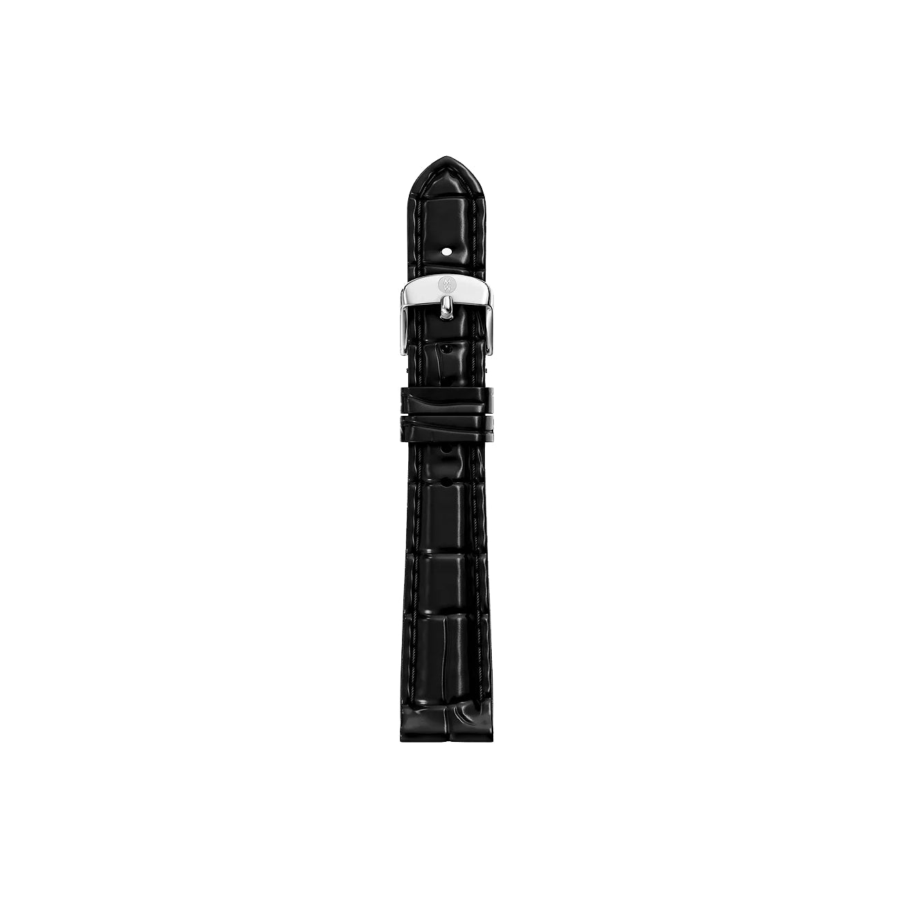 Michele 14mm Glossy Black Crocodile Watch Strap