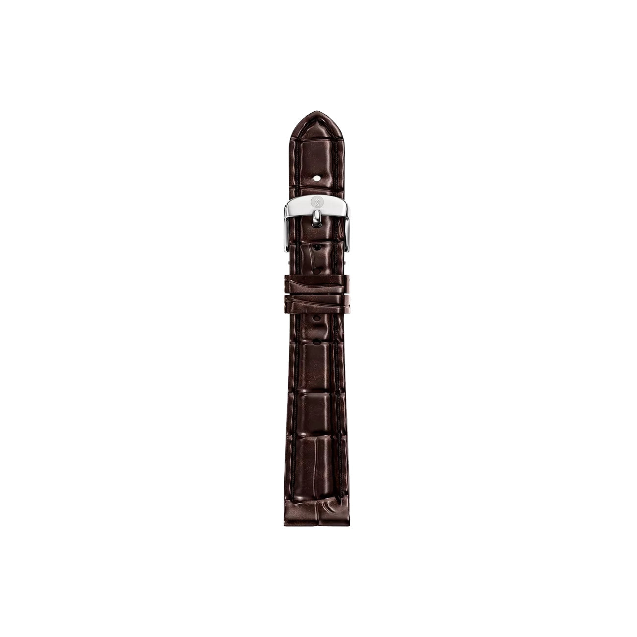 Michele 14mm Glossy Brown Crocodile Watch Strap