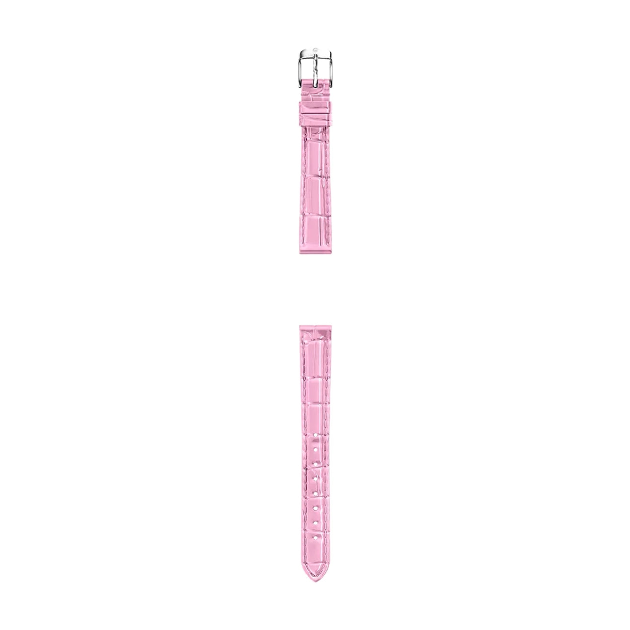 Michele 14mm Glossy Pop Pink Crocodile Leather Watch Strap
