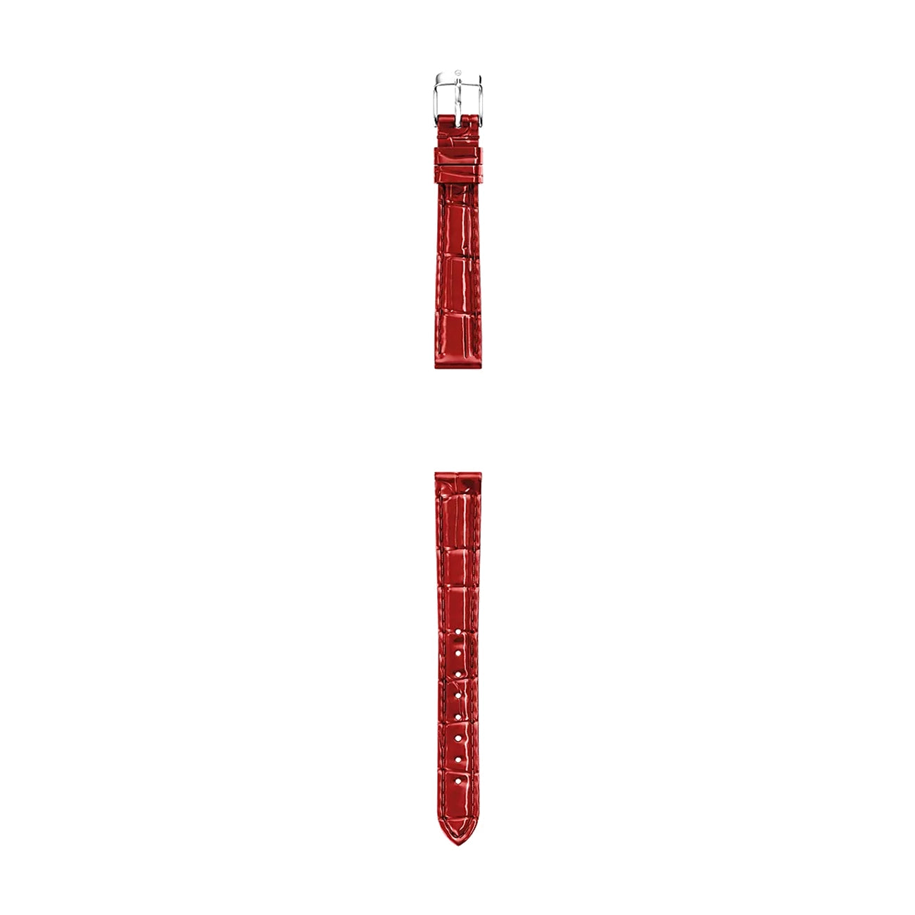 Michele 14mm Glossy Red Crocodile Leather Watch Strap