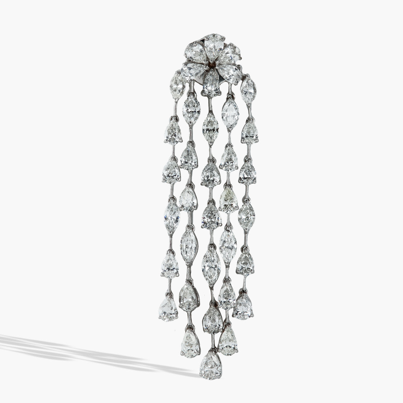 19.50 Carat Flower Cascade Drop Earrings