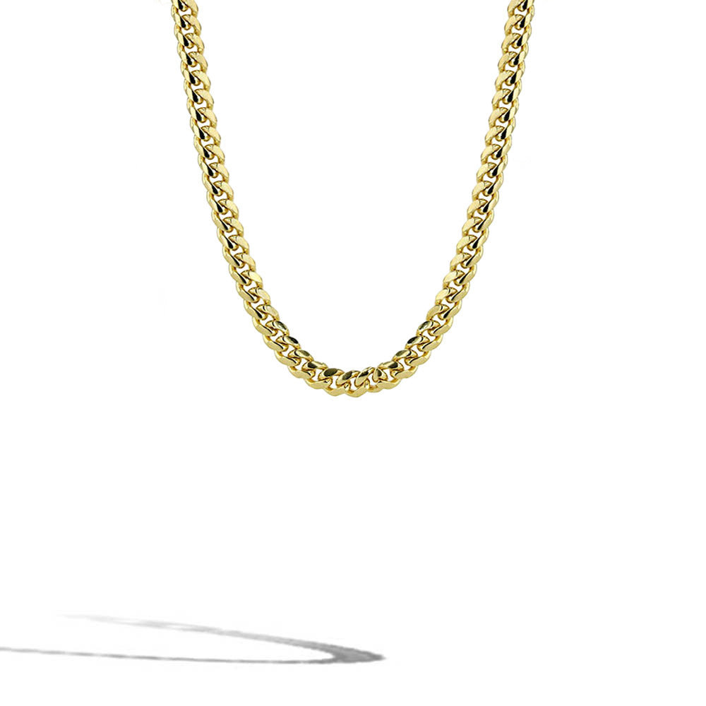 Solid Gold Cuban Link Chain Necklace - 4mm