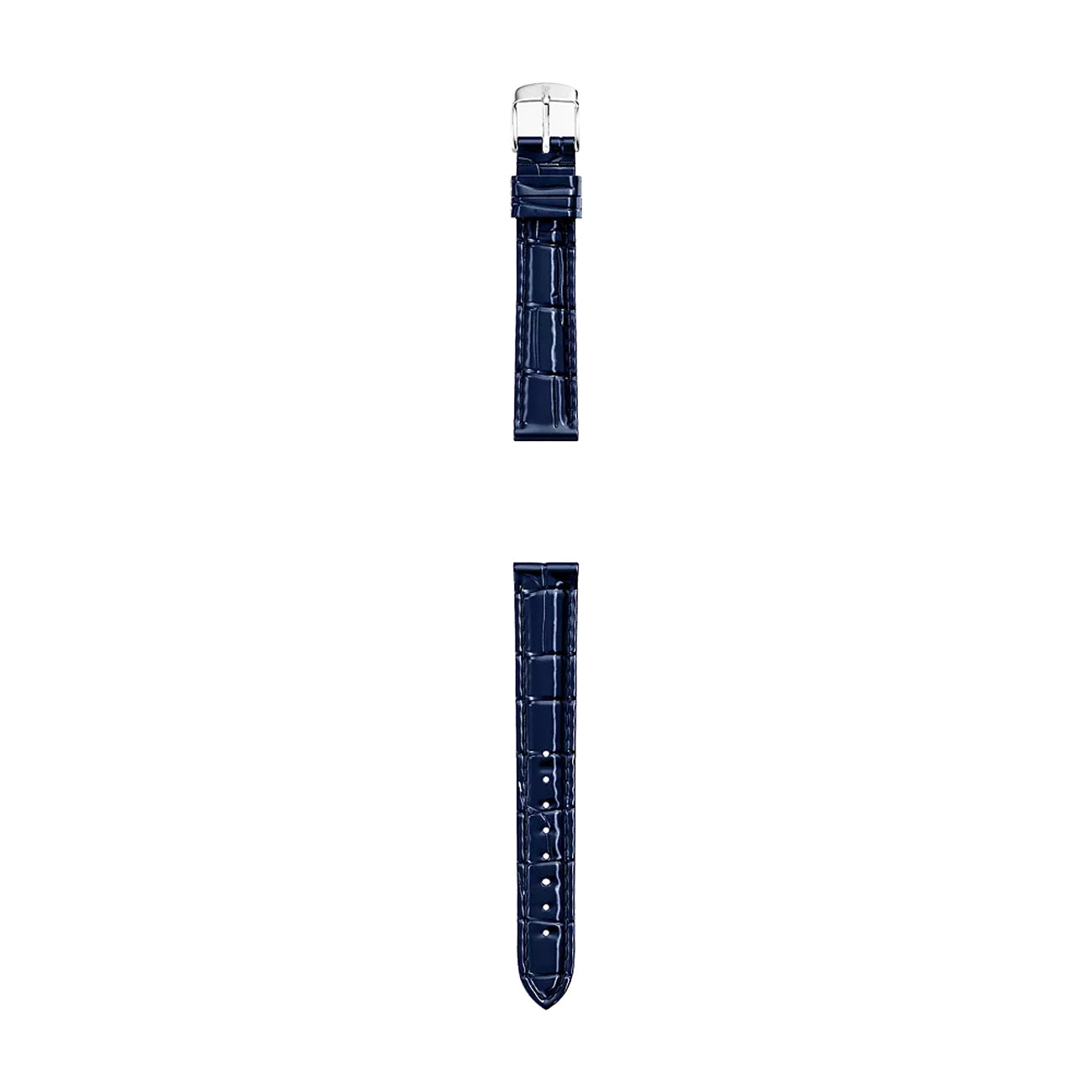 Michele 16mm Glossy Atlas Blue Crocodile Leather Watch Strap