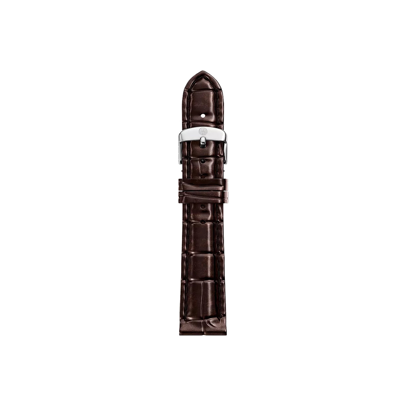 Michele 16mm Glossy Brown Crocodile Watch Strap
