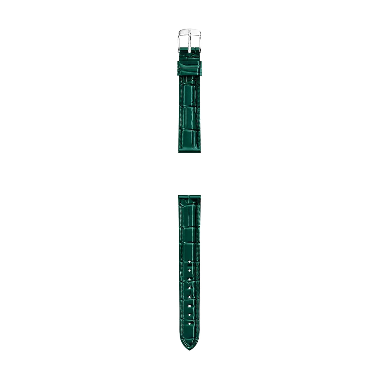 Michele 16mm Glossy Lush Green Crocodile Leather Watch Strap