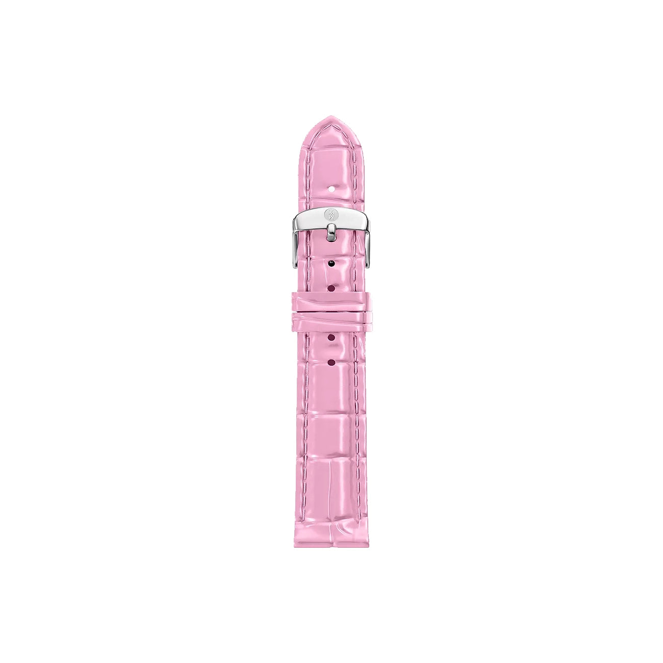 Michele 16mm Glossy Pop Pink Crocodile Leather Watch Strap