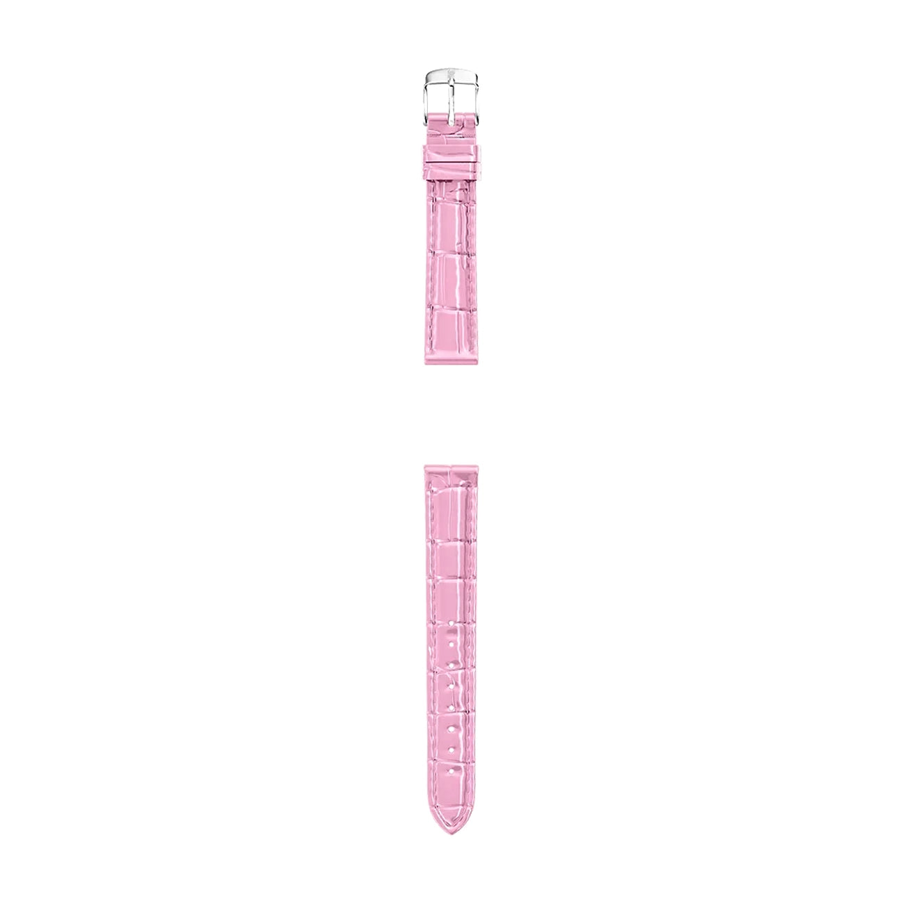 Michele 16mm Glossy Pop Pink Crocodile Leather Watch Strap