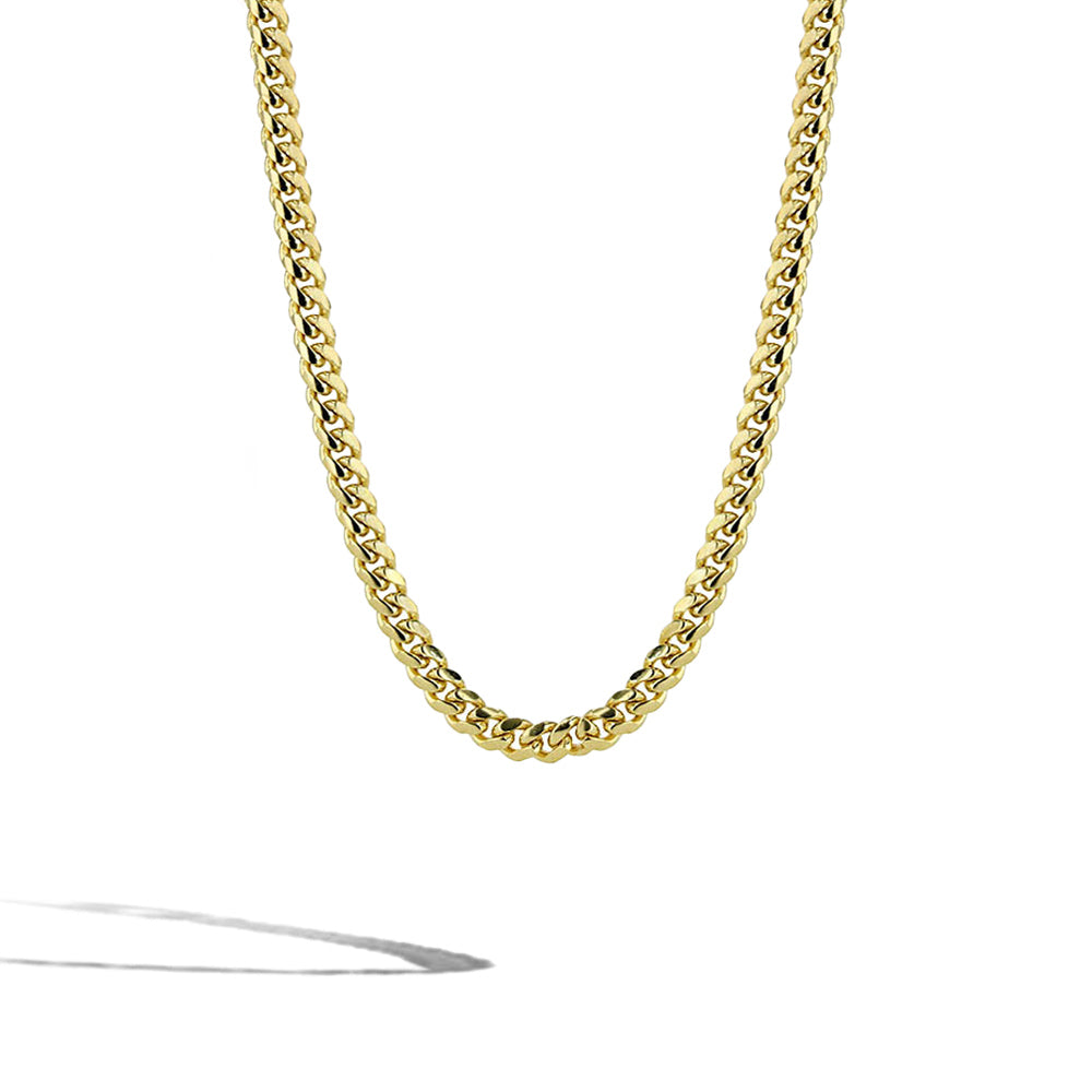Solid Gold Cuban Link Chain Necklace - 4mm