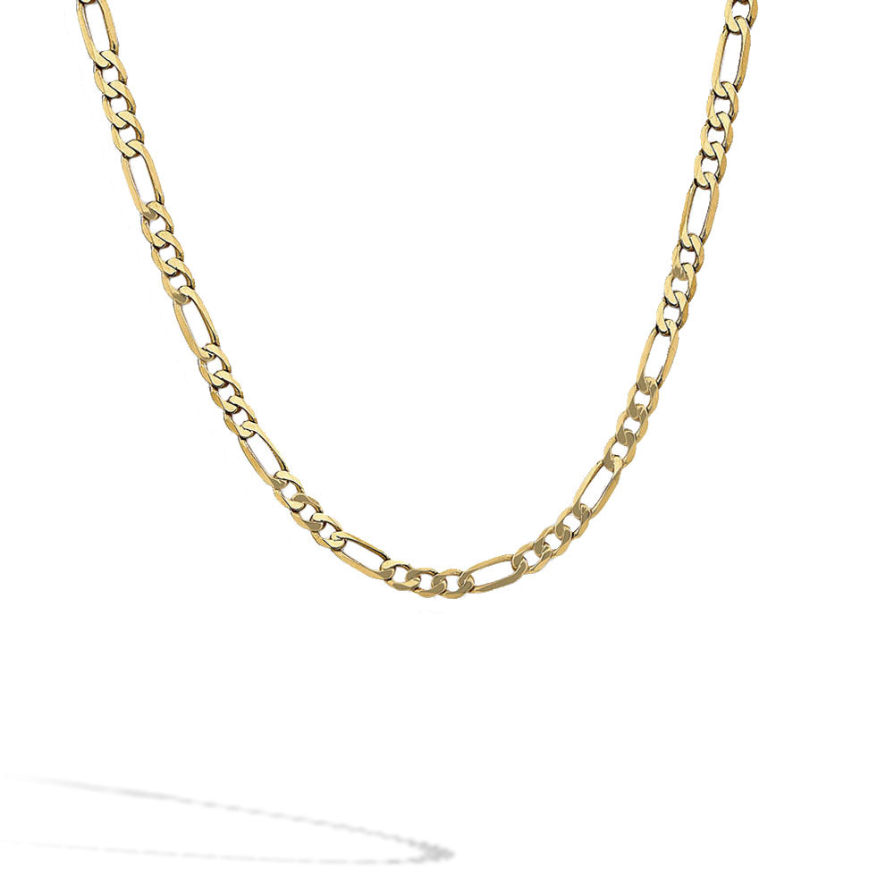 Flat Gold Figaro Chain - 18 Inch