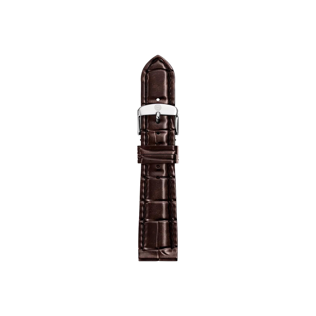 Michele 18mm Glossy Brown Crocodile Watch Strap