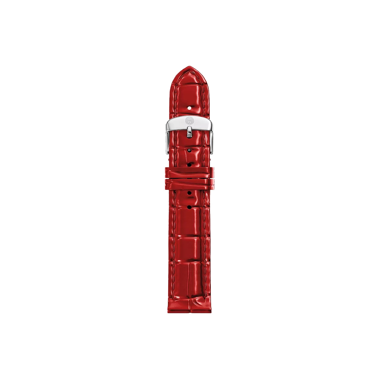 Michele 18mm Glossy Red Crocodile Leather Watch Strap