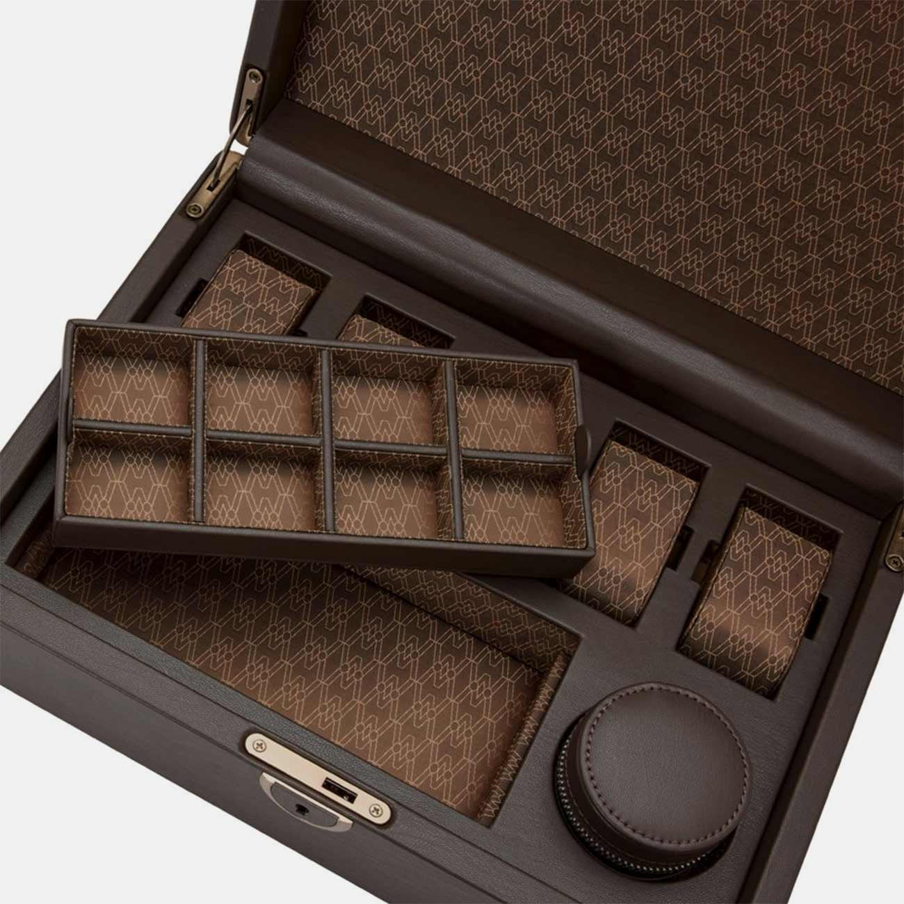 WOLF Earth 5 Piece Watch Box in Coffee