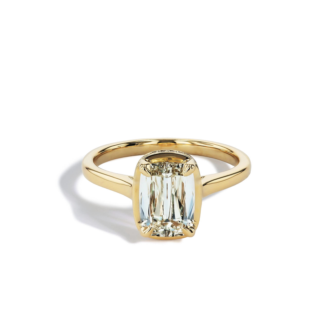 Cushion-Cut Hidden Halo Engagement Ring