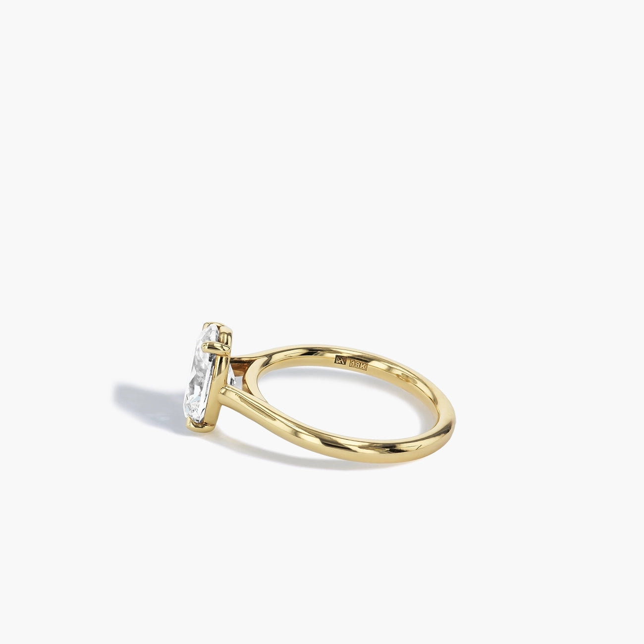 Oval Diamond Ultra Thin Solitaire Engagement Ring Setting