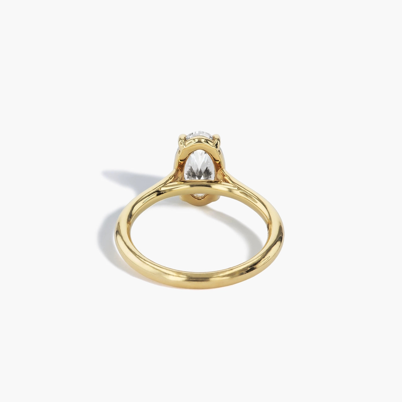 Oval Diamond Ultra Thin Solitaire Engagement Ring Setting