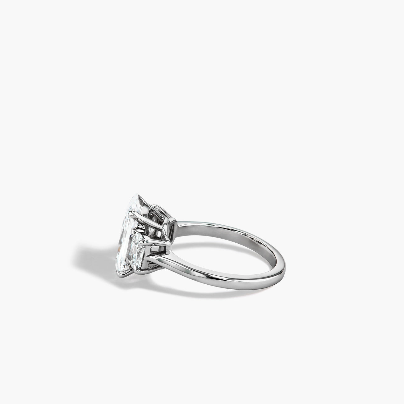3 Carat Elongated Cushion Three Stone Engagement Ring