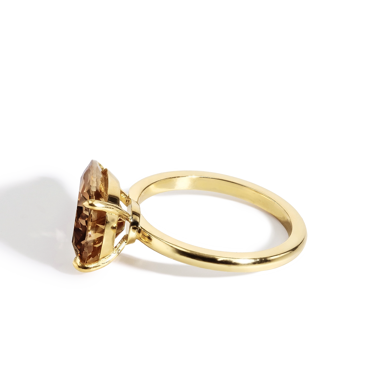 5 Carat Pear Shaped Fancy Orange Brown Diamond Engagement Ring