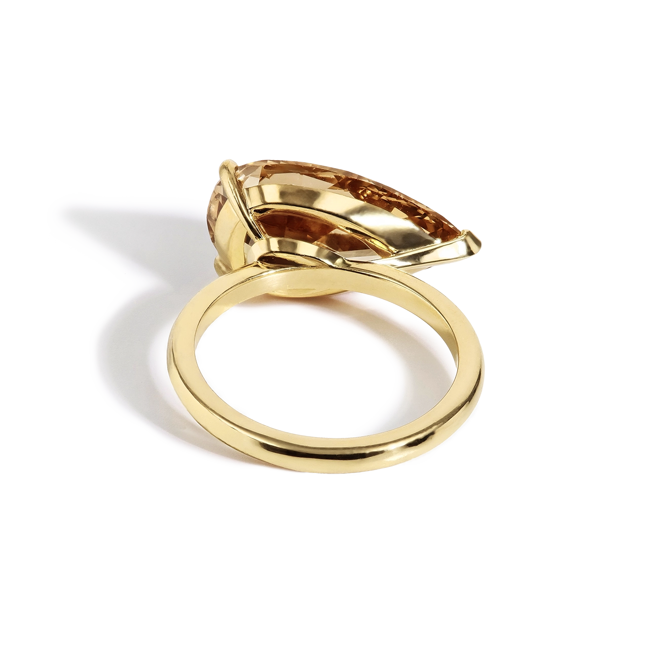 5 Carat Pear Shaped Fancy Orange Brown Diamond Engagement Ring