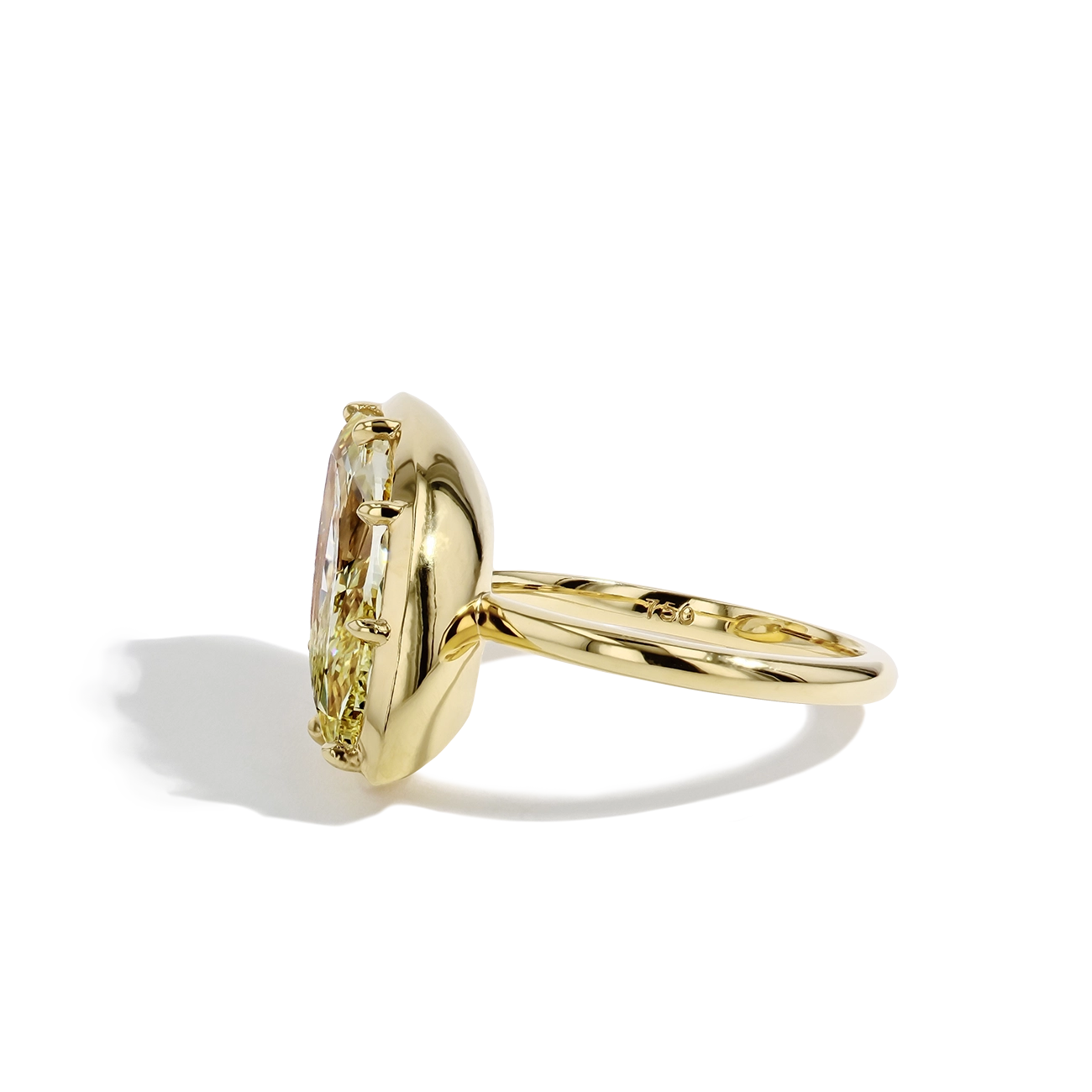 6 Carat Marquise Yellow Diamond Engagement Ring