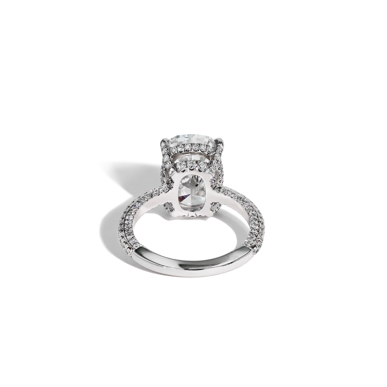 5 Carat Cushion-Cut Micro Pavé Engagement Ring