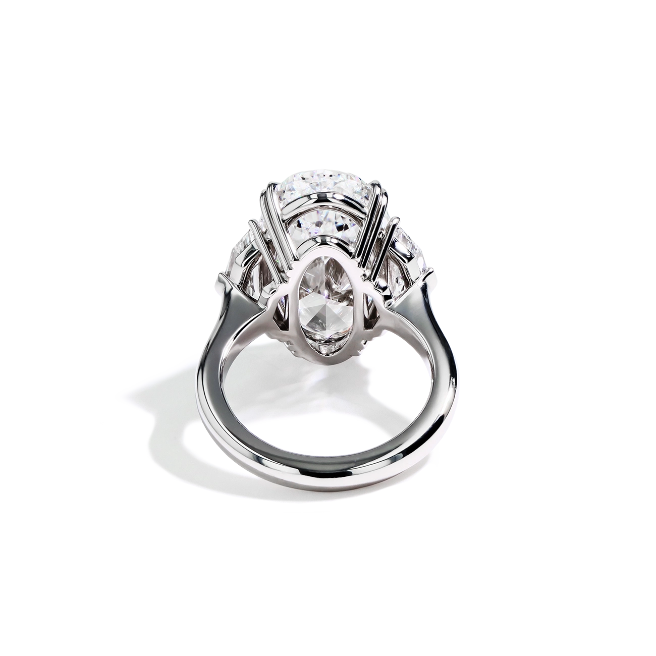 11 Carat Diamond Oval and Side Stone Ring