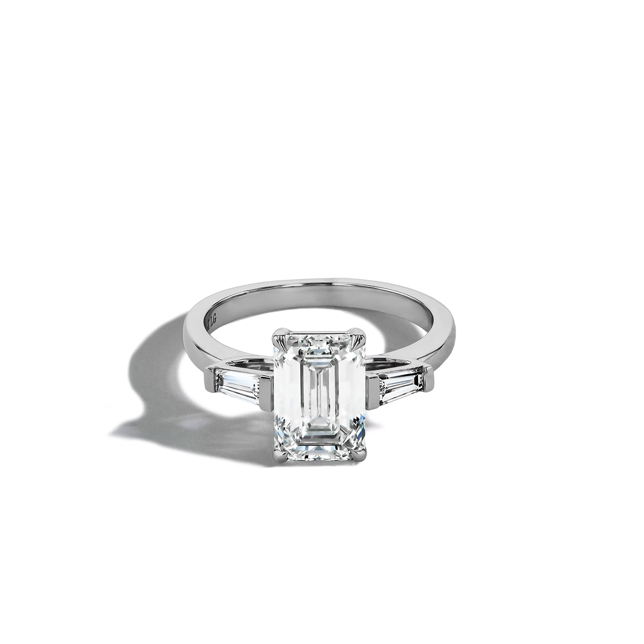 3 Carat Emerald Lab Diamond Engagement Ring