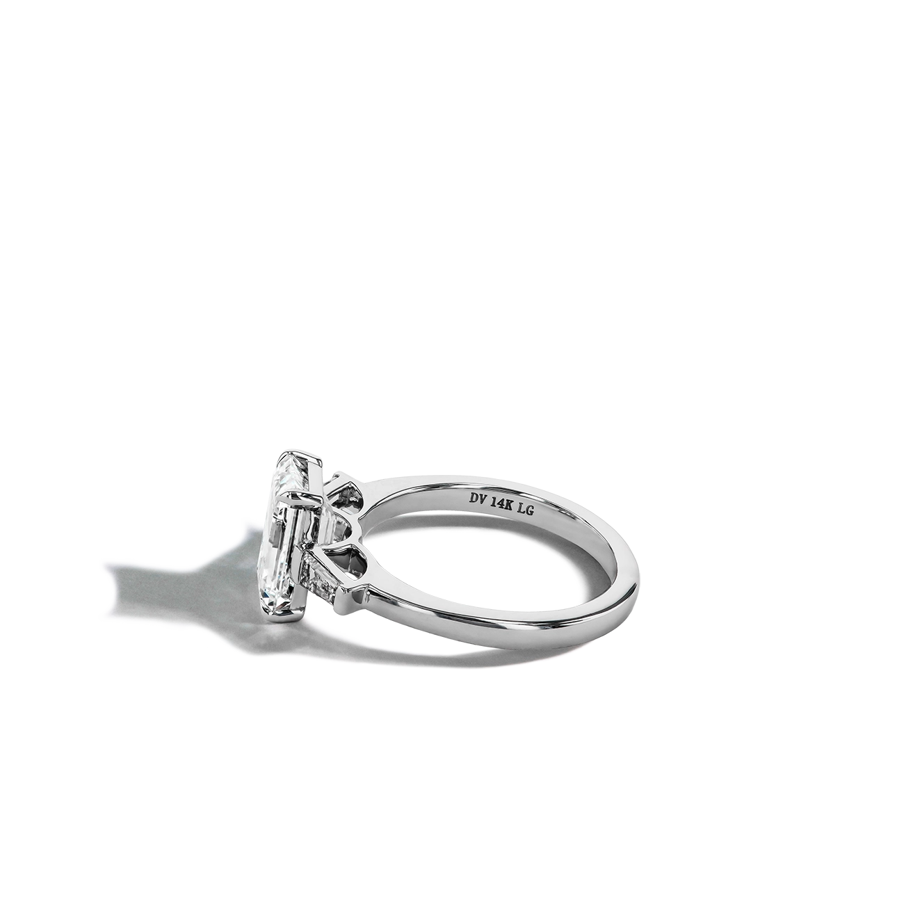 3 Carat Emerald Lab Diamond Engagement Ring