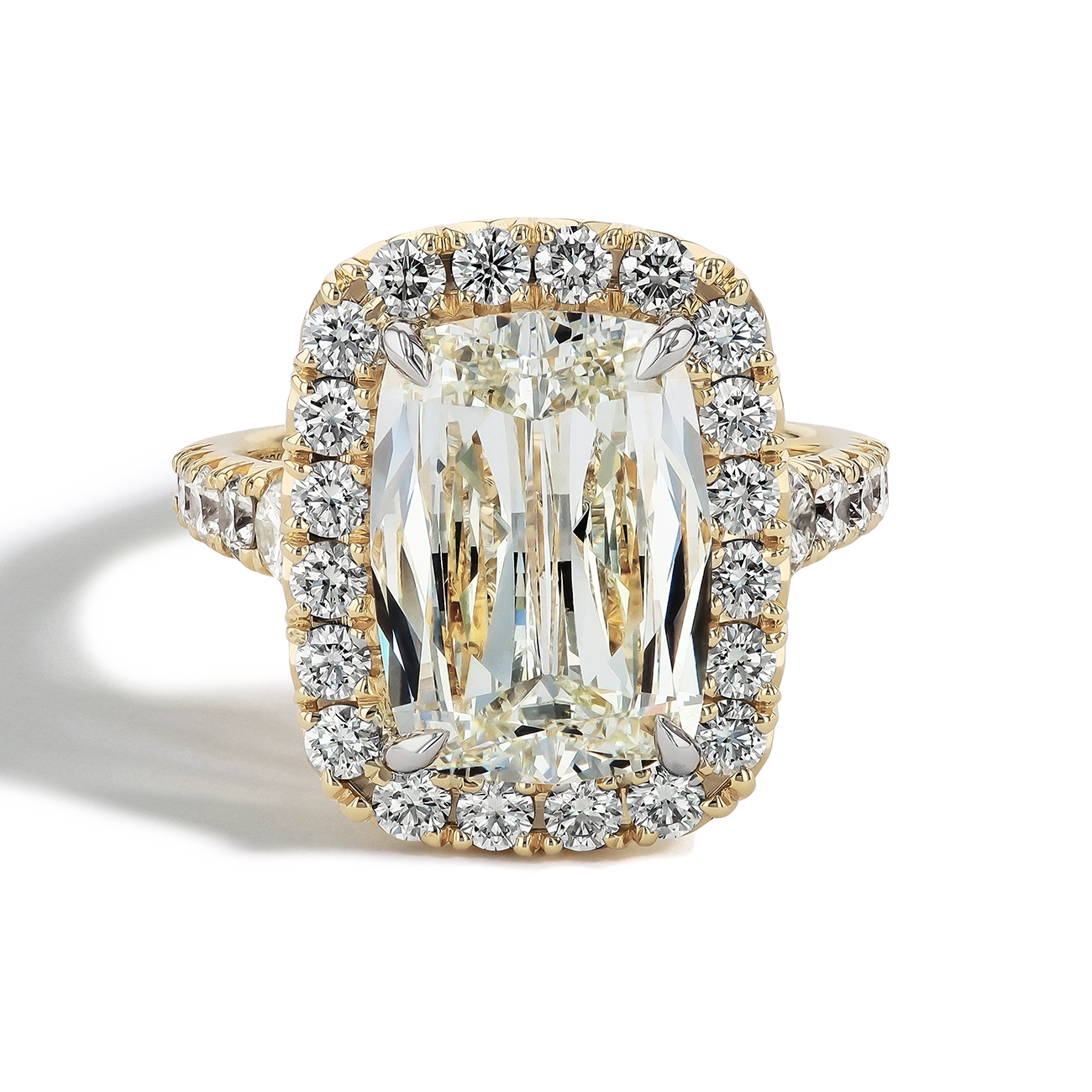 5 Carat Cushion-Cut Tapered Diamond Ring