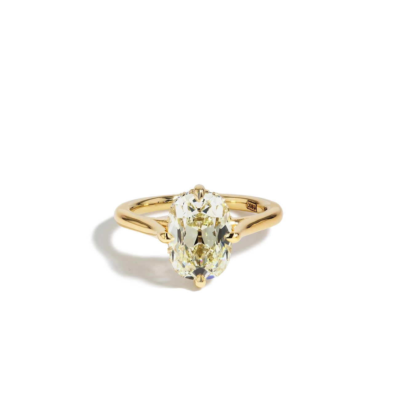 3 Carat Old Mine Elongated Cushion Cut Diamond Compass Engagement Ring