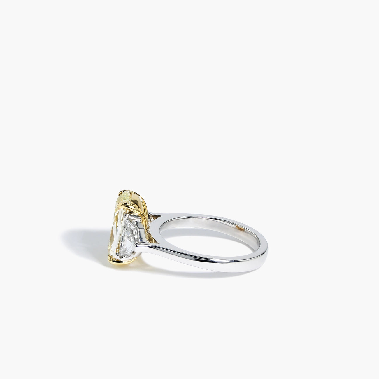 Three-Stone Yellow Diamond Engagement Ring