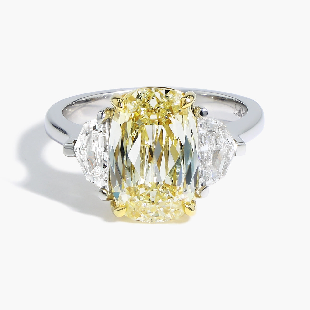 Three-Stone Yellow Diamond Engagement Ring