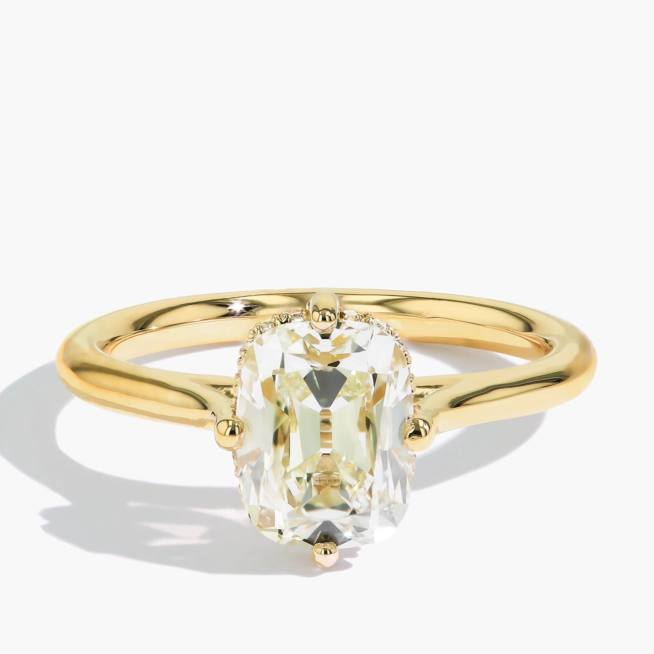 2 Carat Old Mine Diamond Compass Engagement Ring
