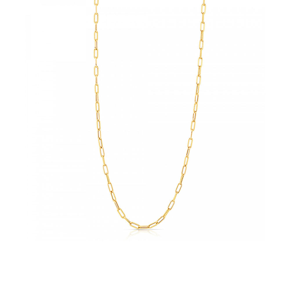 Roberto Coin Paper Clip Link Necklace in Yellow Gold
