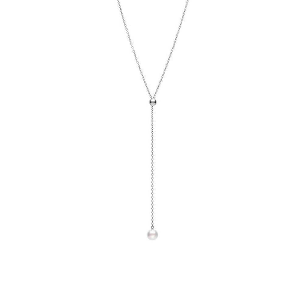 Mikimoto White Gold Akoya Pearl Lariat Necklace