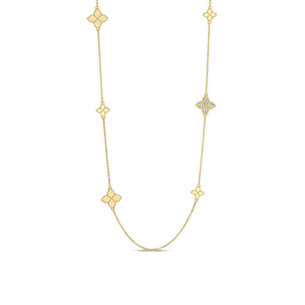 Roberto Coin Princess Flower Station Diamond Necklace