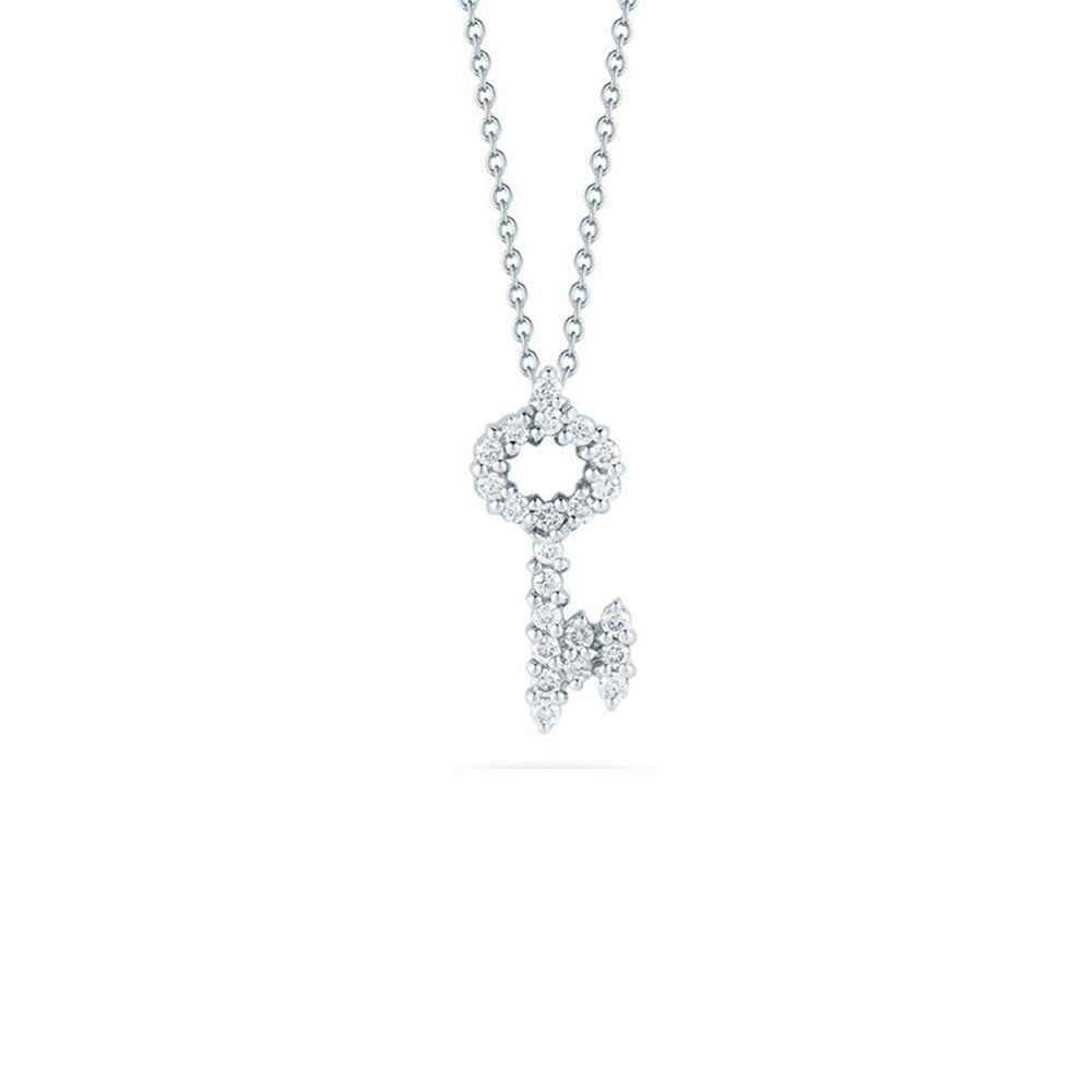 Roberto Coin Tiny Treasures Diamond Key Pendant Necklace