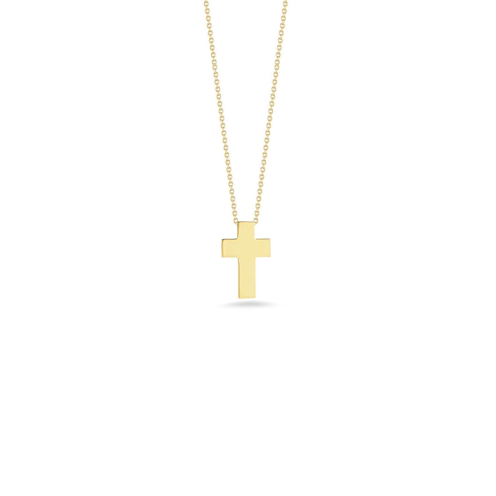 Roberto Coin Tiny Treasures Yellow Gold Cross Pendant Necklace