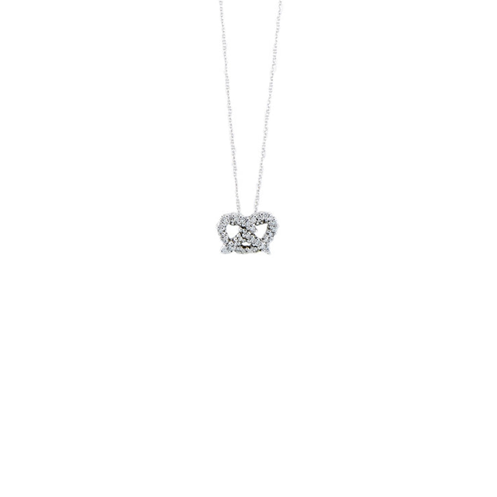 Roberto Coin Tiny Treasures White Gold Diamond Pretzel Necklace