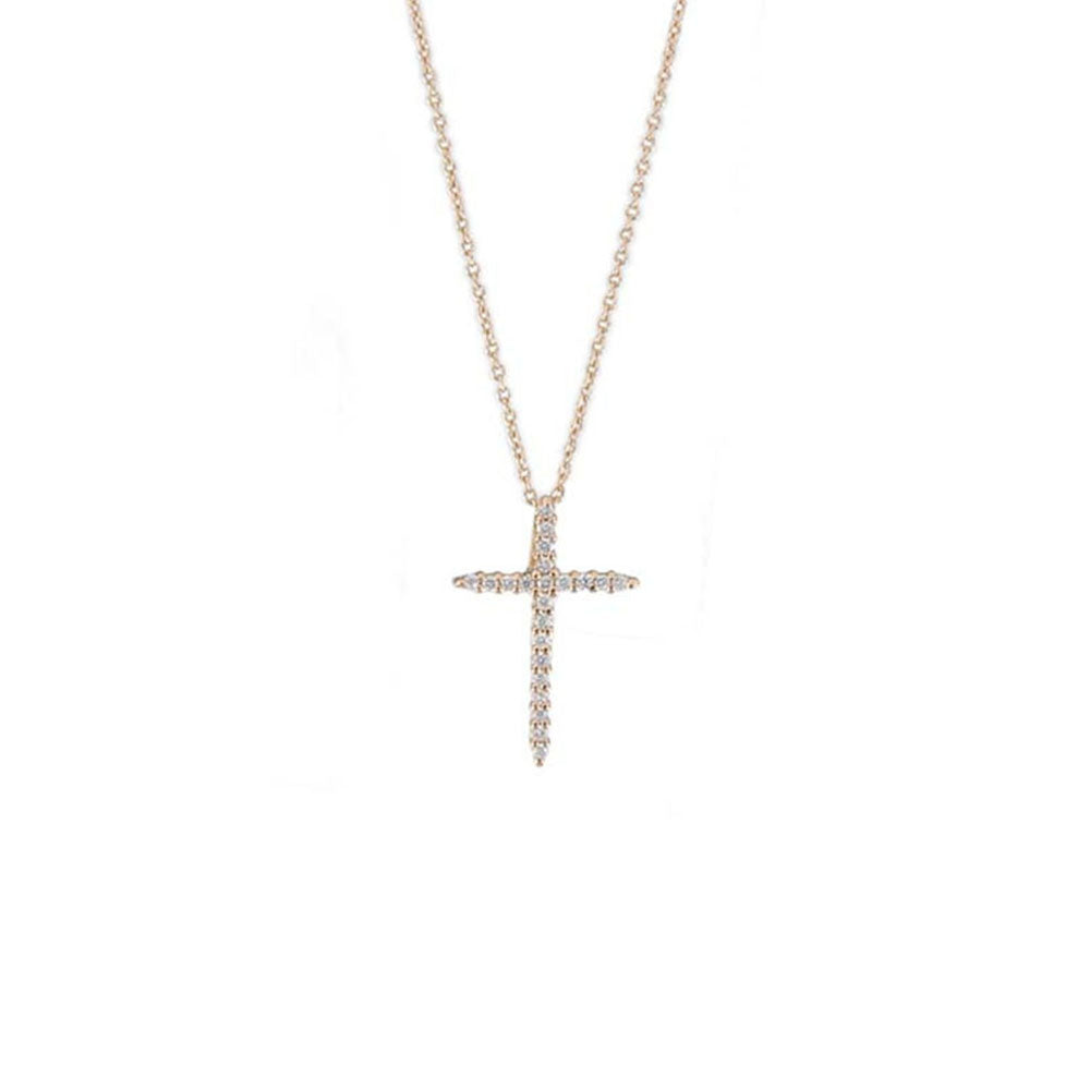Roberto Coin Tiny Treasures Rose Gold Cross Pendant Necklace