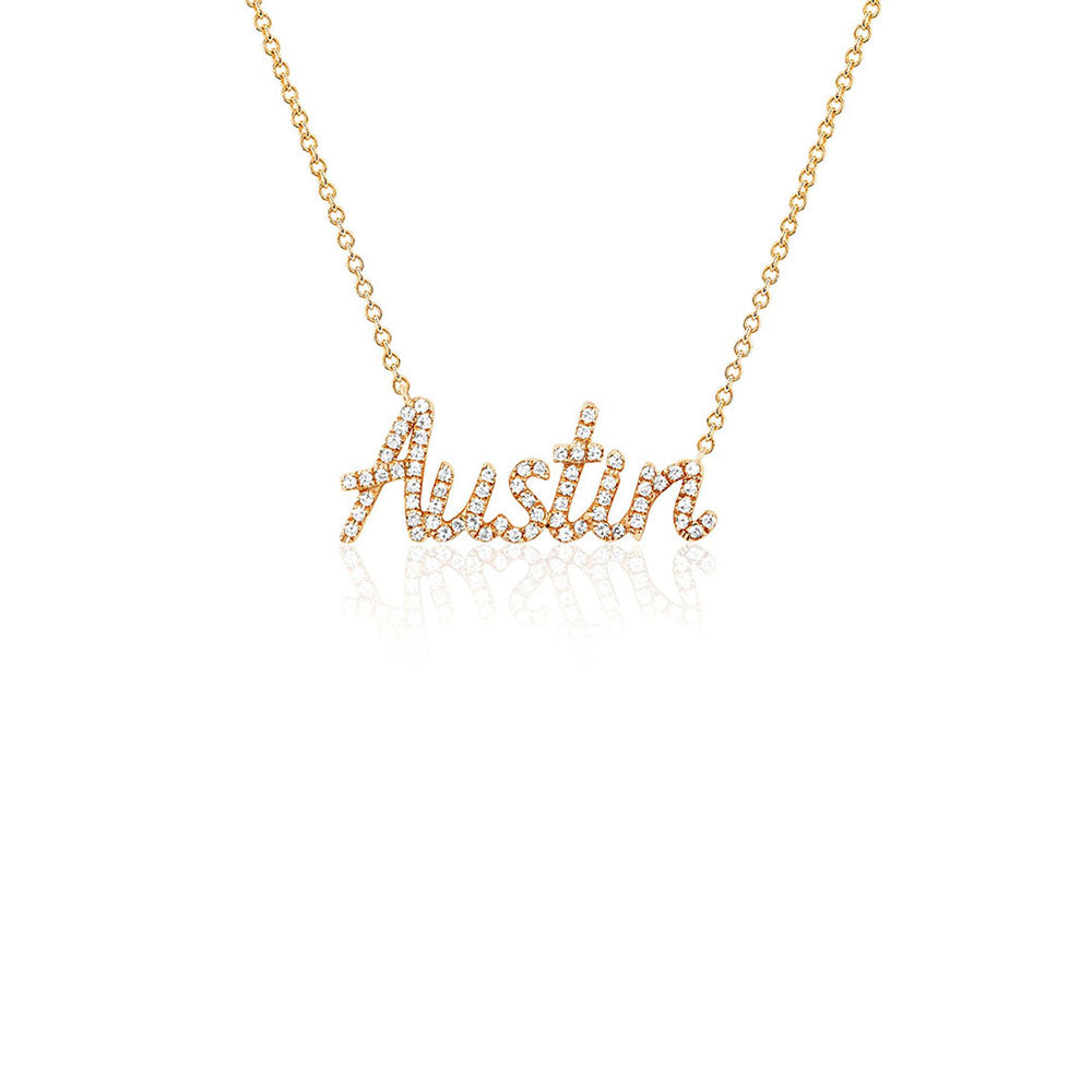 EF Collection Diamond Custom Script Initial Necklace