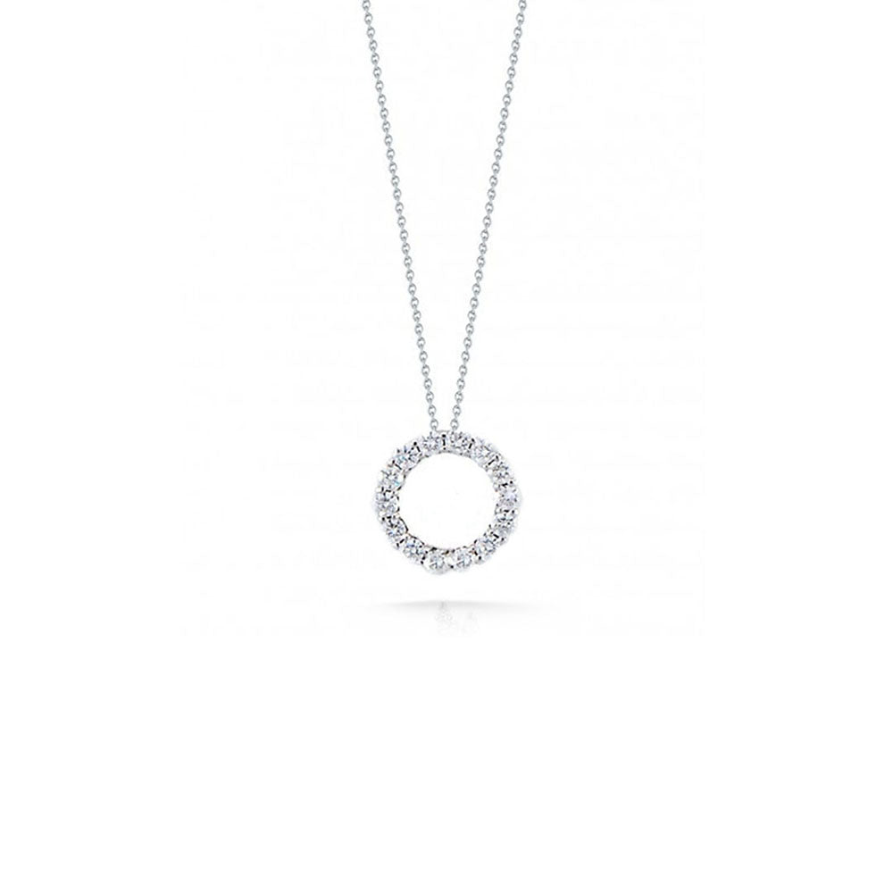 Roberto Coin Tiny Treasures Diamond Circle Pendant Necklace 1.25ctw