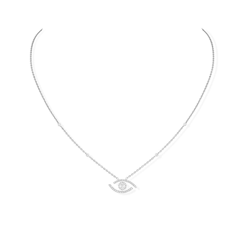 Messika Lucky Evil Eye Pavé Diamond Station Necklace