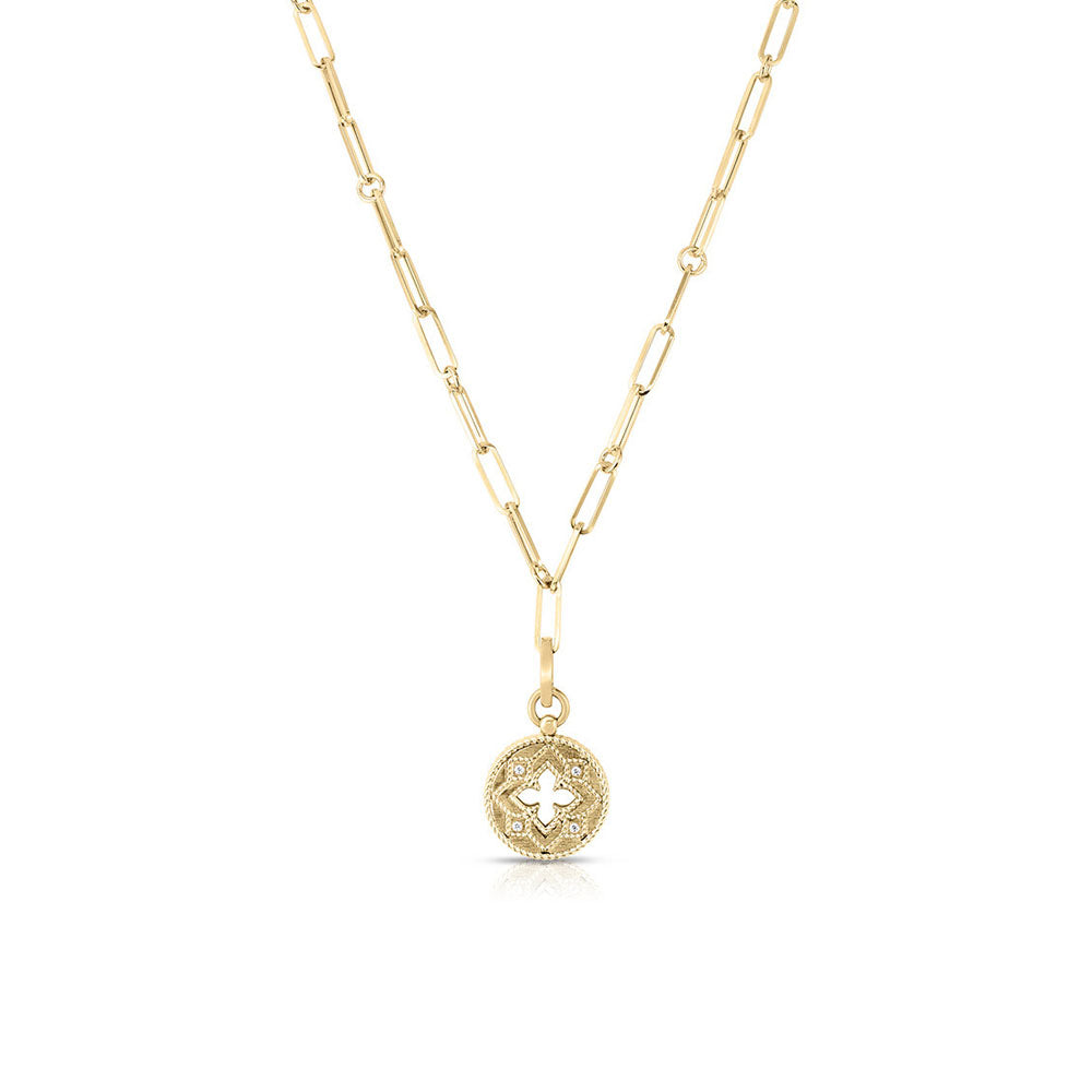 Roberto Coin Venetian Princess Diamond Medallion Pendant Necklace