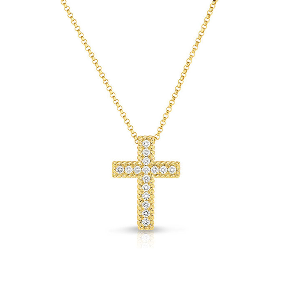 Roberto Coin Medium Diamond Cross Pendant Necklace