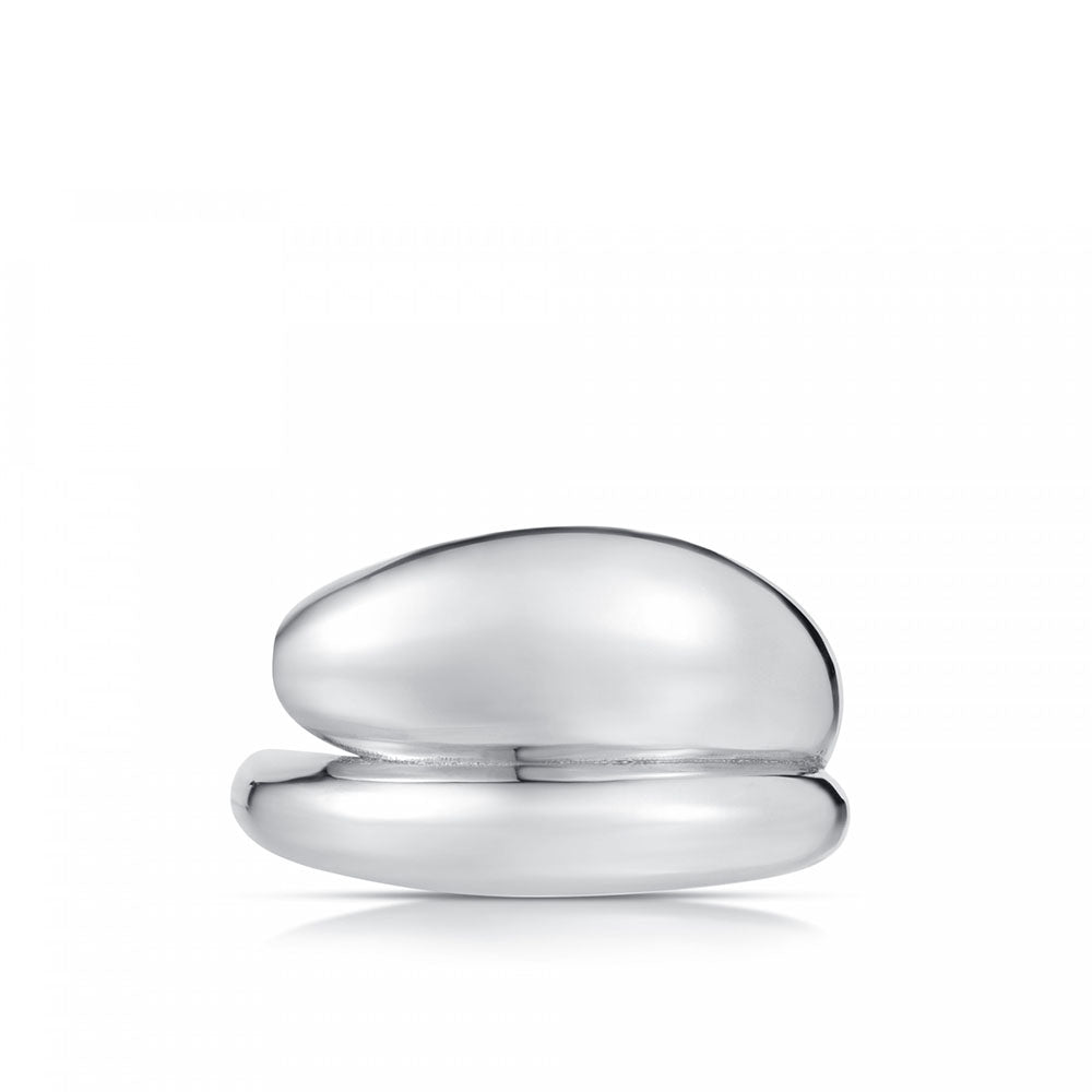 Carbon & Hyde Dome Wrap Ring in White Gold