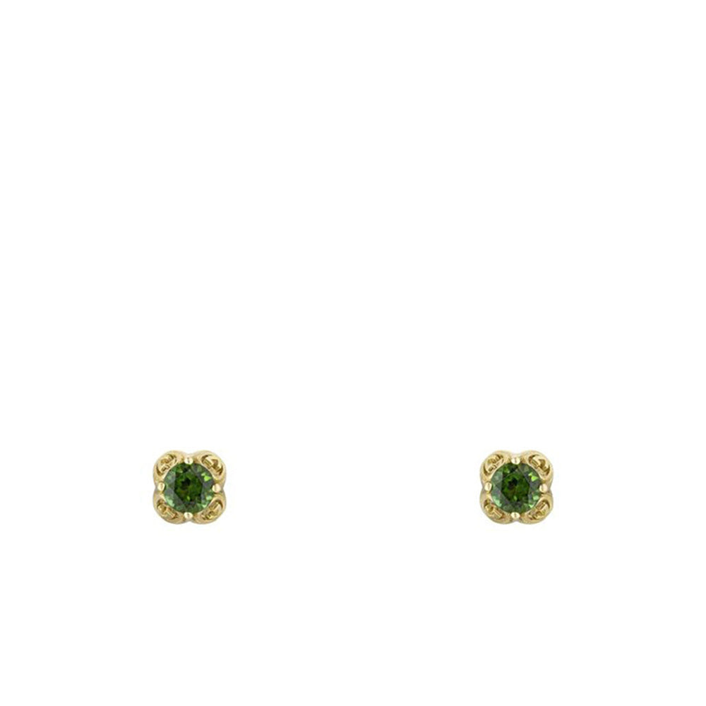 Gucci Interlocking Green Tourmaline Stud Earrings