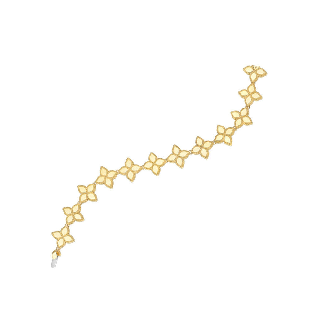 Roberto Coin Princess Flower Yellow Gold Link Bracelet
