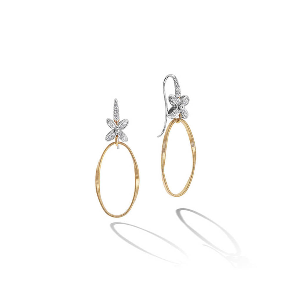 Marco Bicego Marrakech Onde Diamond Flower Hook Earrings