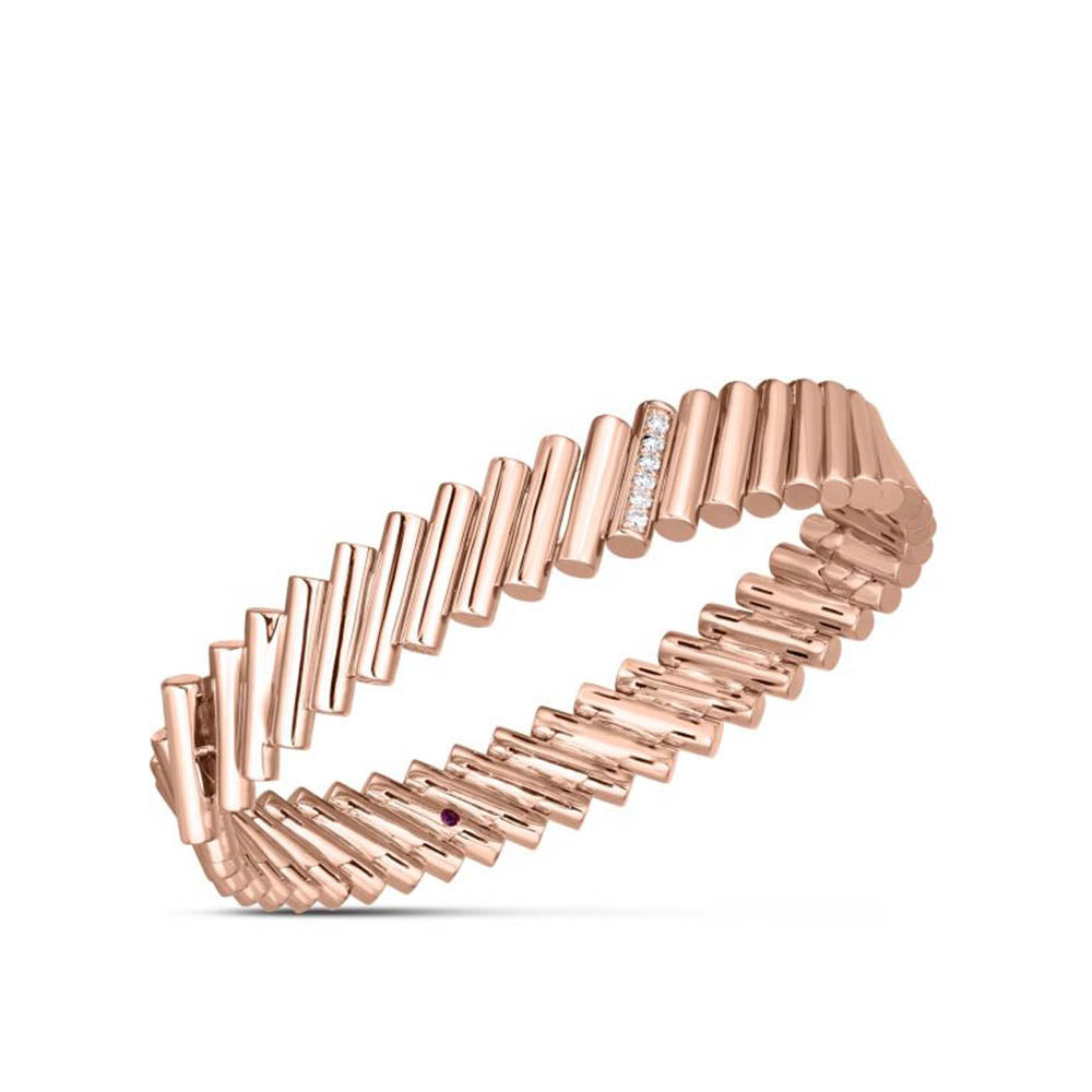 Roberto Coin Domino Collection 18K Rose Gold Diamond Bangle